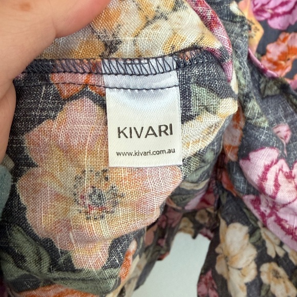 KIVARI Floral Linen Tie Back Mini Dress - Picture 4 of 5